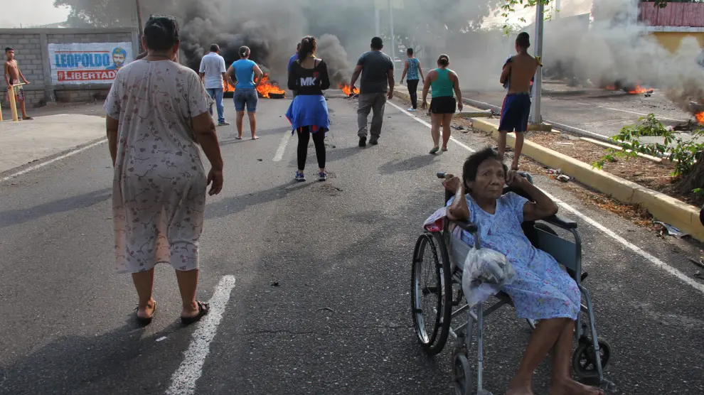 Protestas en la ciudad de Maracaibo.