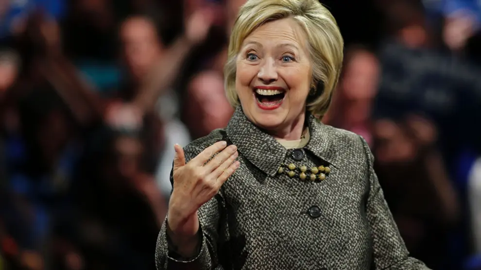 Hillary Clinton, durante la noche electoral en Filadelfia.