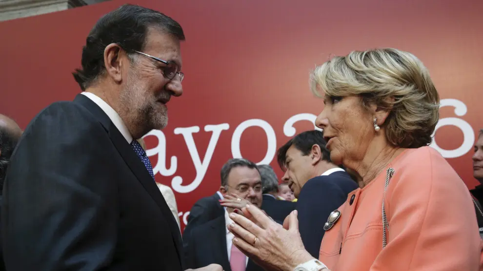 Mariano Rajoy junto a Esperanza Aguirre en la celebración del día de la Comunida de Madrid.