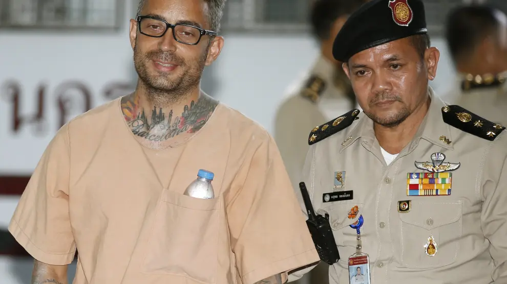 Artur Segarra a su llegada a la Corte Criminal de Tailandia.