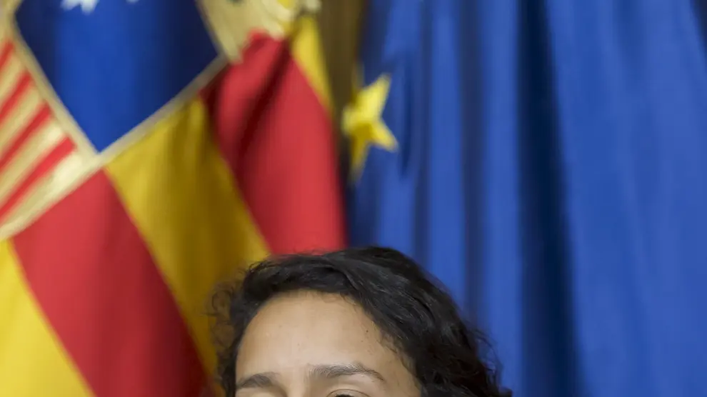 Berta Zúñiga, hija de Berta Cáceres, en el Ayuntamiento de Zaragoza.