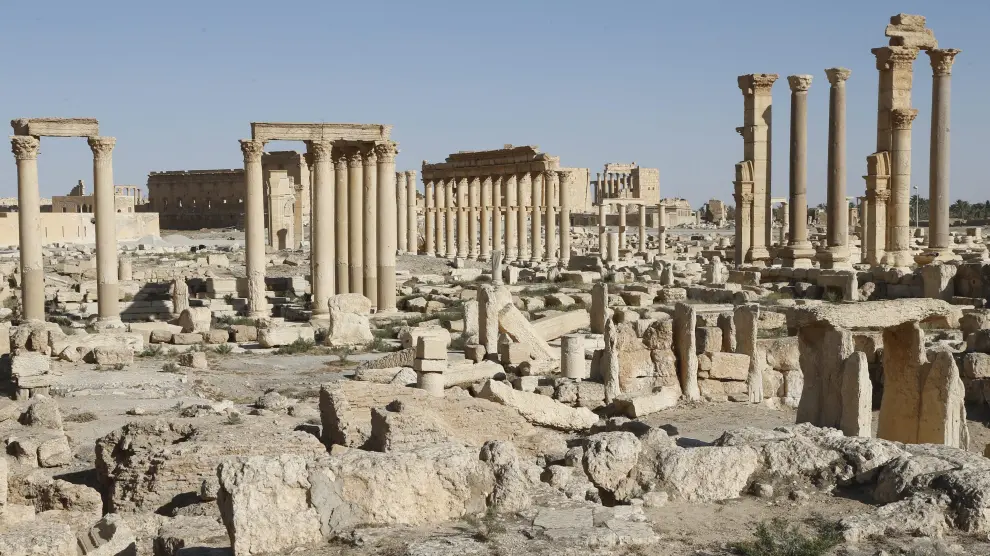 Ruinas de la antigua ciudad de Palmira.