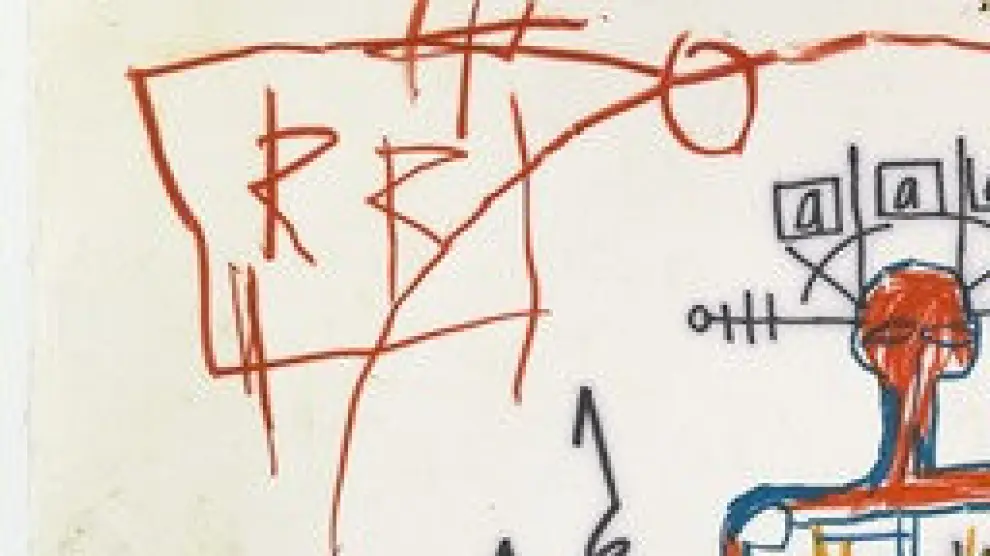 El colorista y abstracto autorretrato de Jean-Michel Basquiat 'Untitled, 1982'.