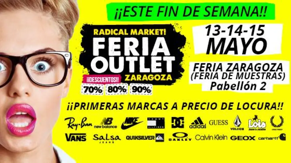 Cartel de Radical Market! Outlet Zaragoza.