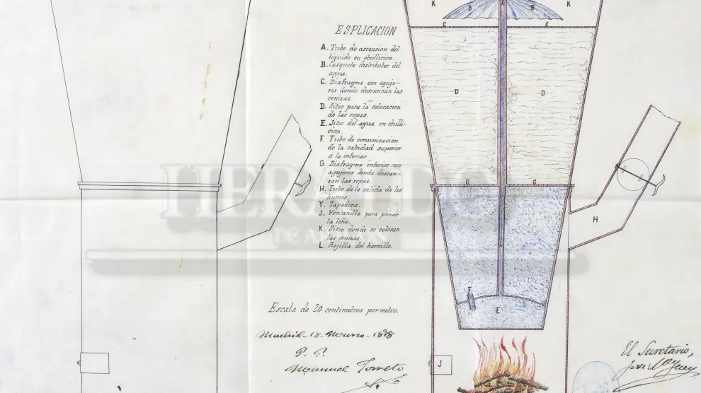 Plano del invento, conservado en el archivo de la Oficina de Patentes y Marcas