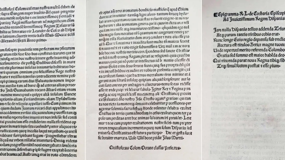 Carta de Cristobal Colón escrita en 1493.