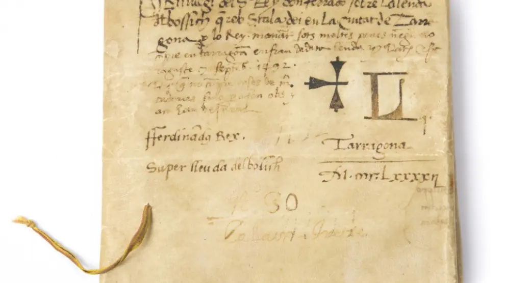Privilegio con la firma de Fernando el Católico, de 1492.