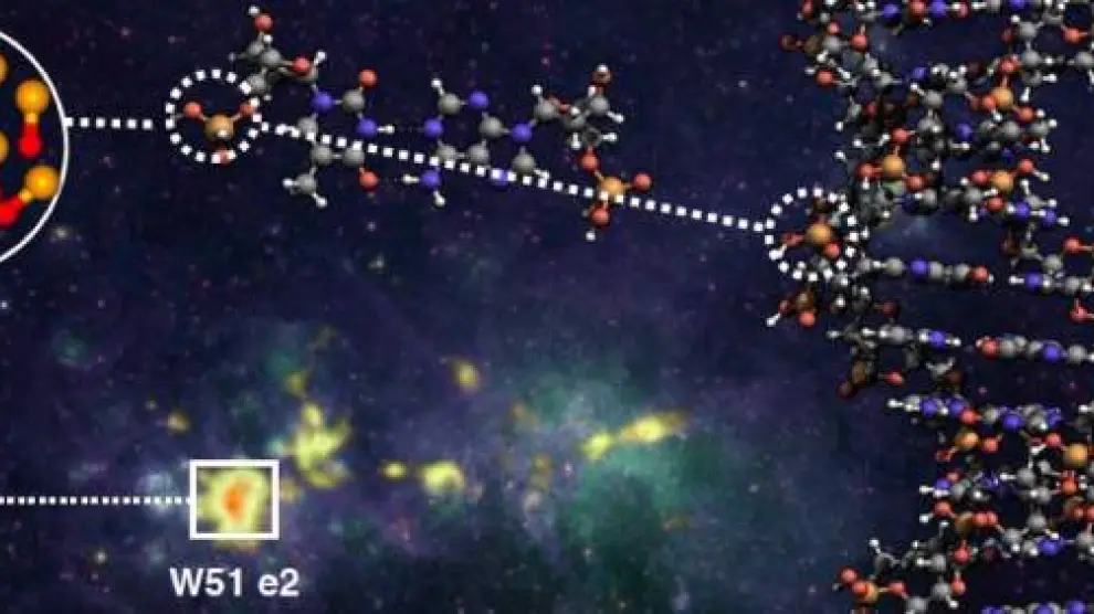 Detectan por primera vez en el espacio la molécula PO, esencial en el origen de la vida.