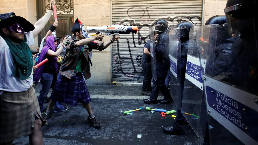 Disturbios este domingo en el barrio barcelonés de Gràcia