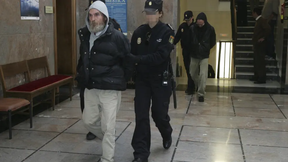 Benito Ortiz Perea, detenido en Valencia, cuando fue juzgado en 2011 por el atraco a una oficina del BBVA en Huesca en 2009.