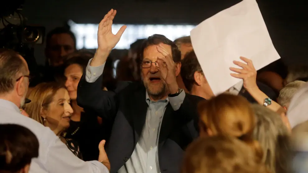 Mariano Rajoy, este jueves en Pontevedra.