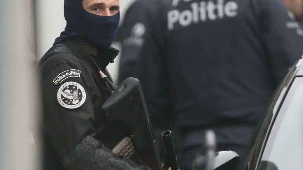 La policía belga, durante una operación en Bruselas
