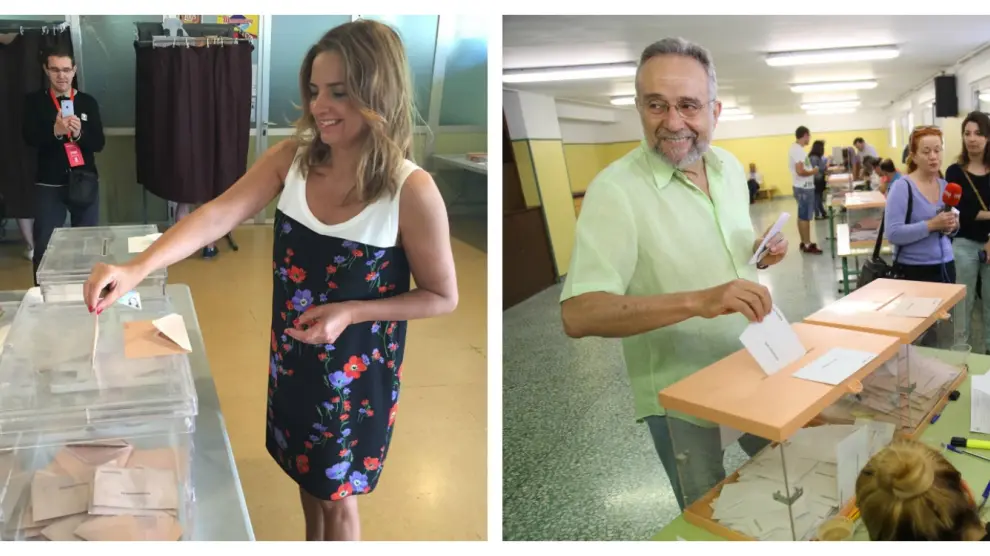 Eloy Suárez, Susana Sumelzo, Pedro Arrojo y Rodrigo Gómez han votado esta mañana en Zaragoza