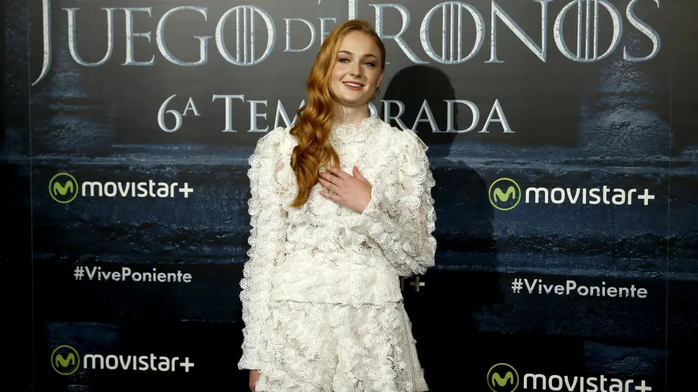 Sophie Turner, Sansa Stark en 'Juego de tronos', este martes en Madrid.