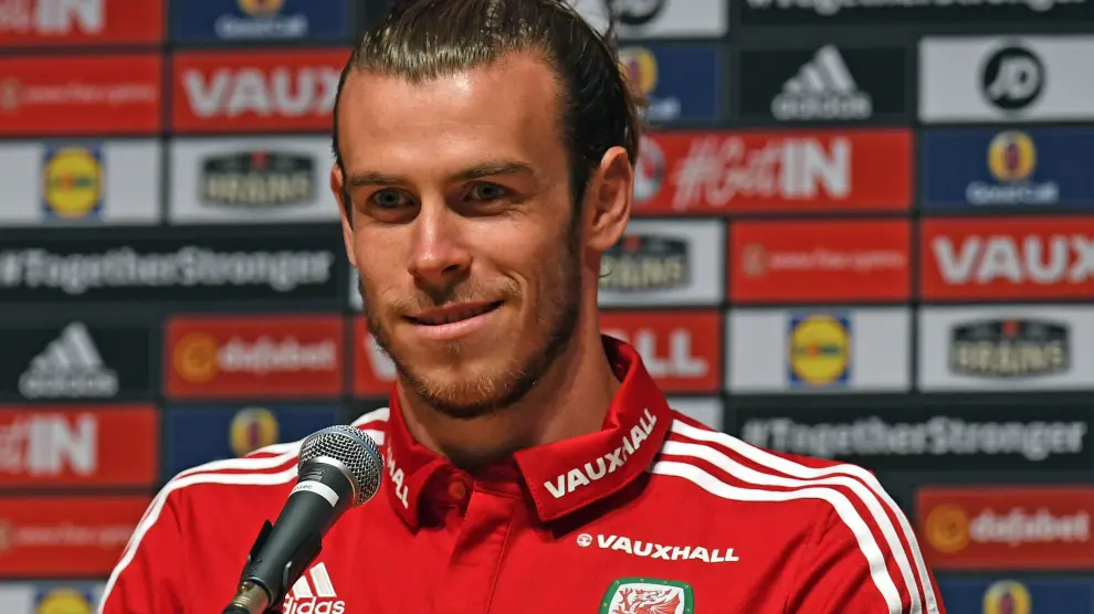 Gareth Bale este miércoles en rueda de prensa.