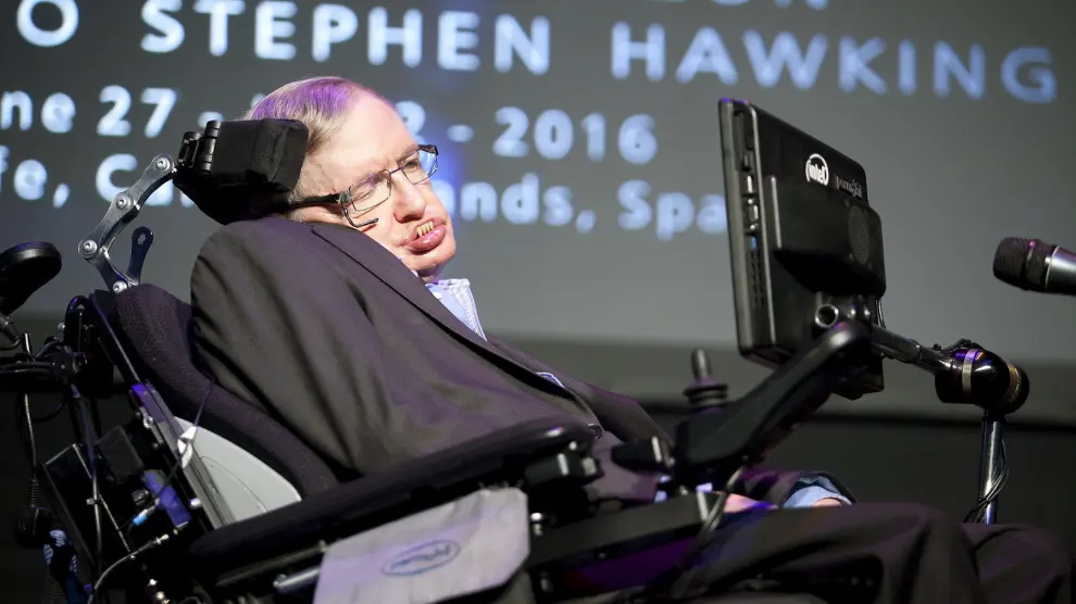 Stephen Hawking, durante su participación en el Starmus de Tenerife