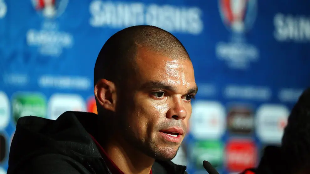 Pepe, en rueda de prensa antes de la final de la Eurocopa
