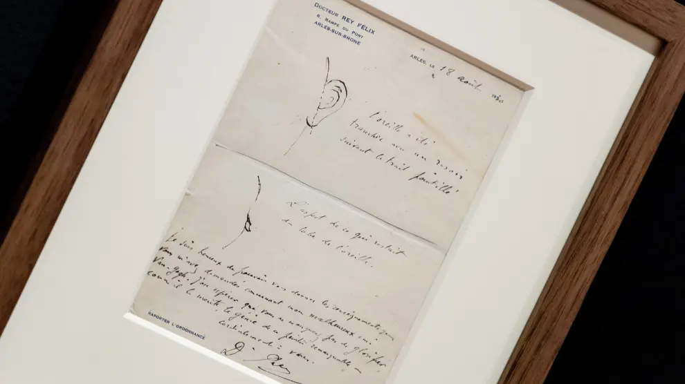 Carta en la que el doctor Félix Rey explica cómo Van Gogh se cortó la oreja.