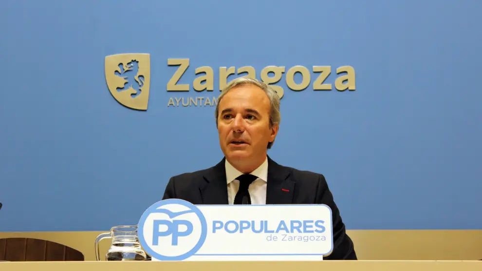 El portavoz del grupo municipal del Partido Popular en el Ayuntamiento de Zaragoza, Jorge Azcón.
