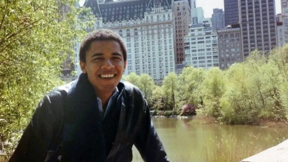 Obama, que visitó España con 26 años, en una foto de la época