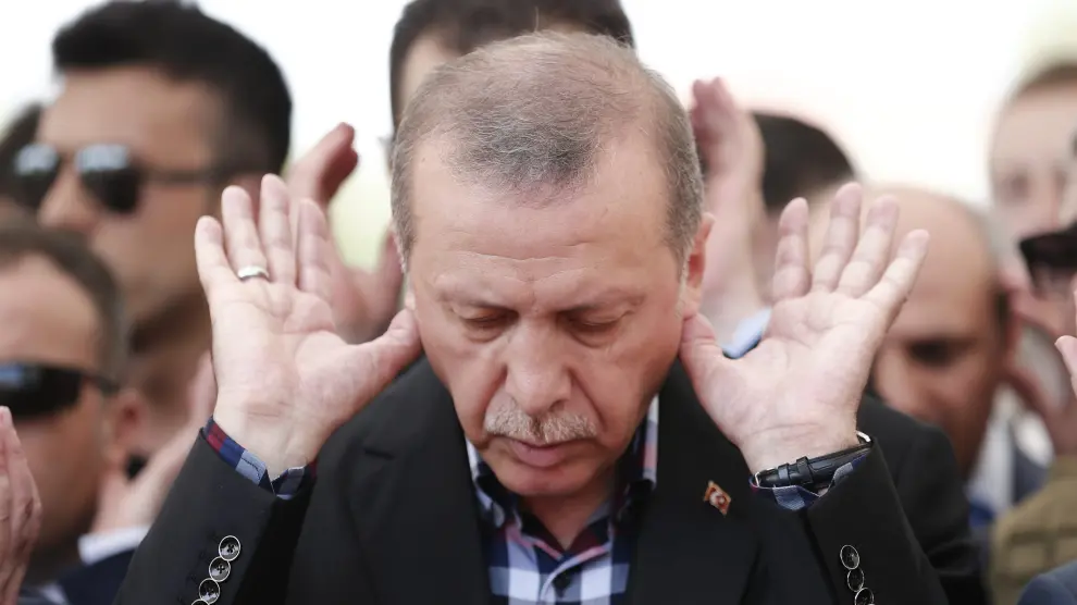Erdogan, durante uno de los homenajes a las víctimas en el golpe de Estado fallido
