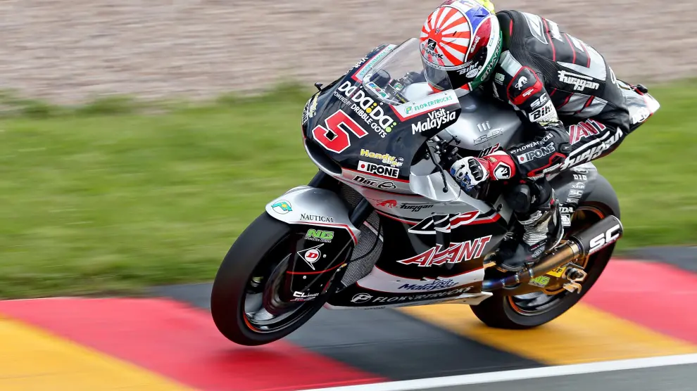 Zarco durante la carrera de Moto 2 de Alemania.