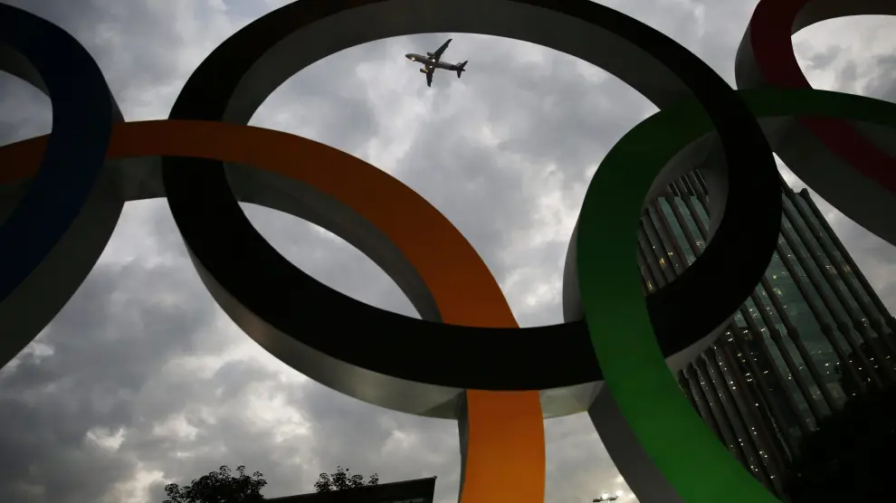 Fachada con el logo de los Juegos Olímpicos en Sau Paulo