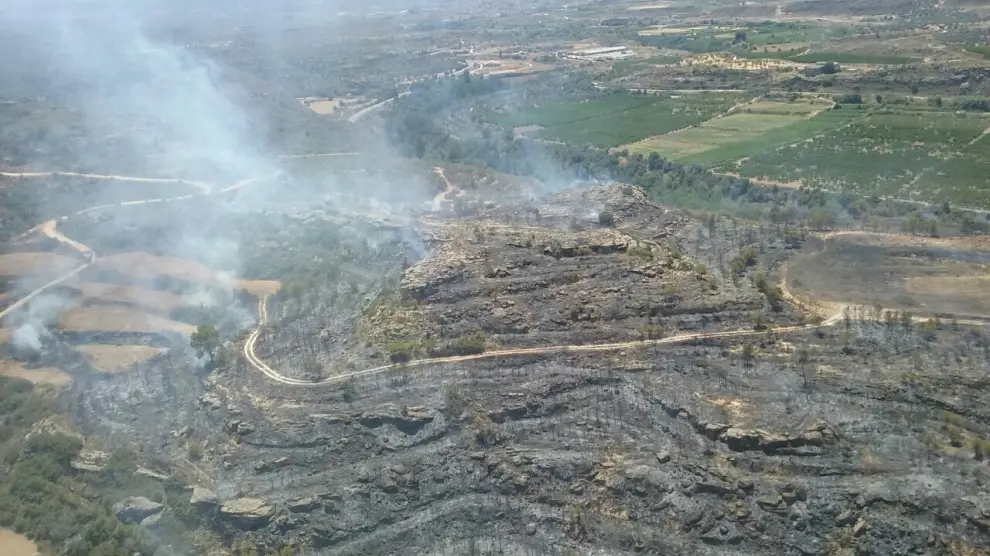 Incendios forestales en Alcañiz y Bierge