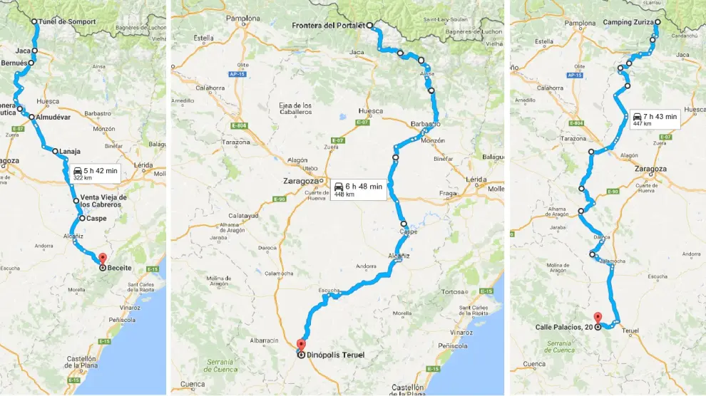 Tres posibles 'rutas 66' por Aragón