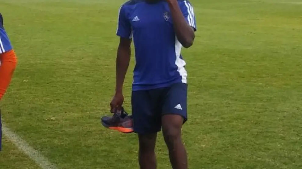 Dongou, durante un entrenamiento en Boltaña.