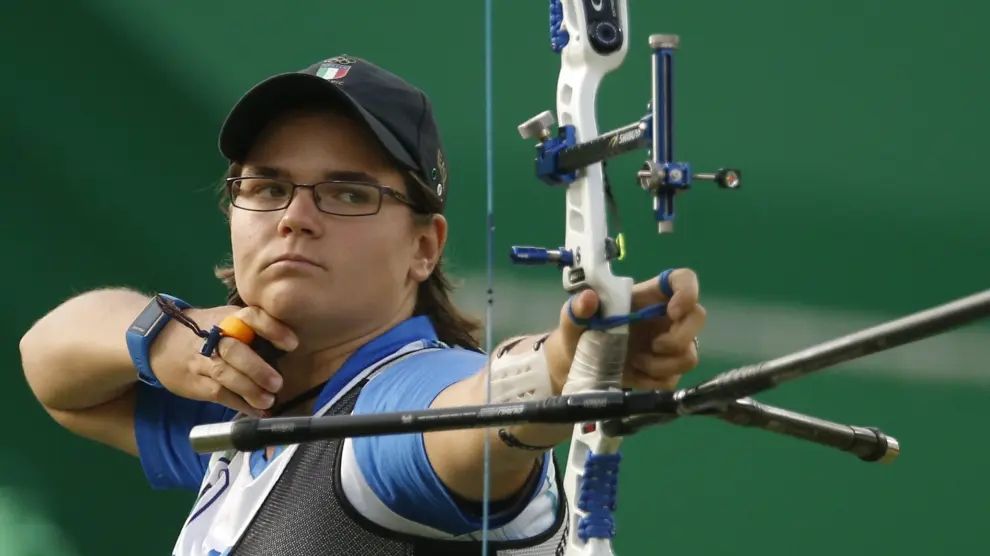 Una de las deportistas, la italiana Lucilla Boari durante una competición individual de tiro con arco en Río