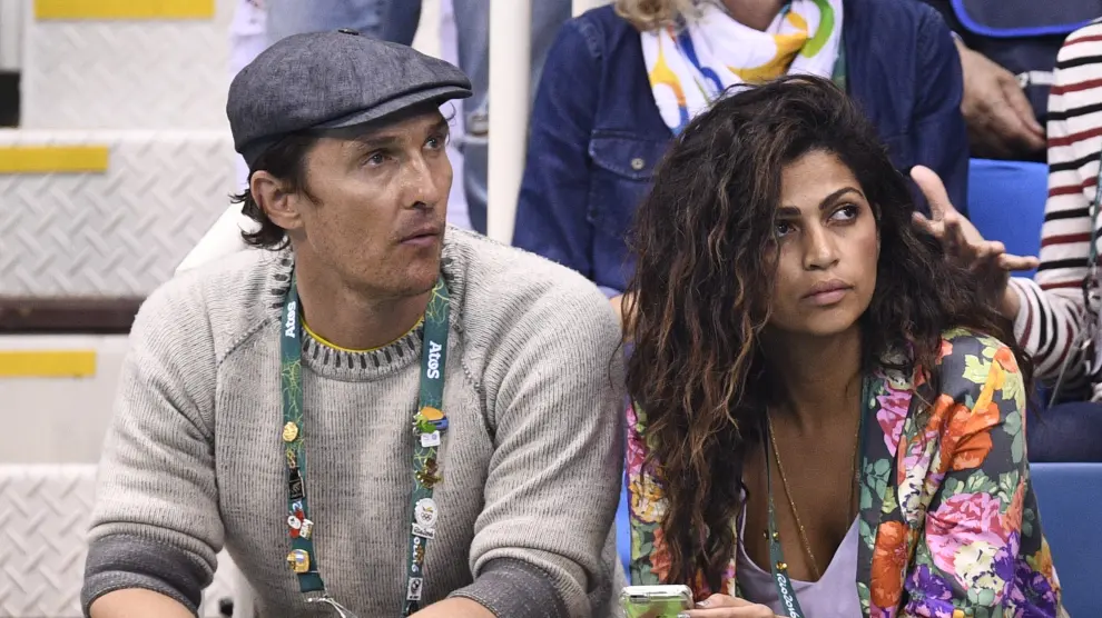Matthew McConaughey y su esposa Camila Alves en los juegos de Río