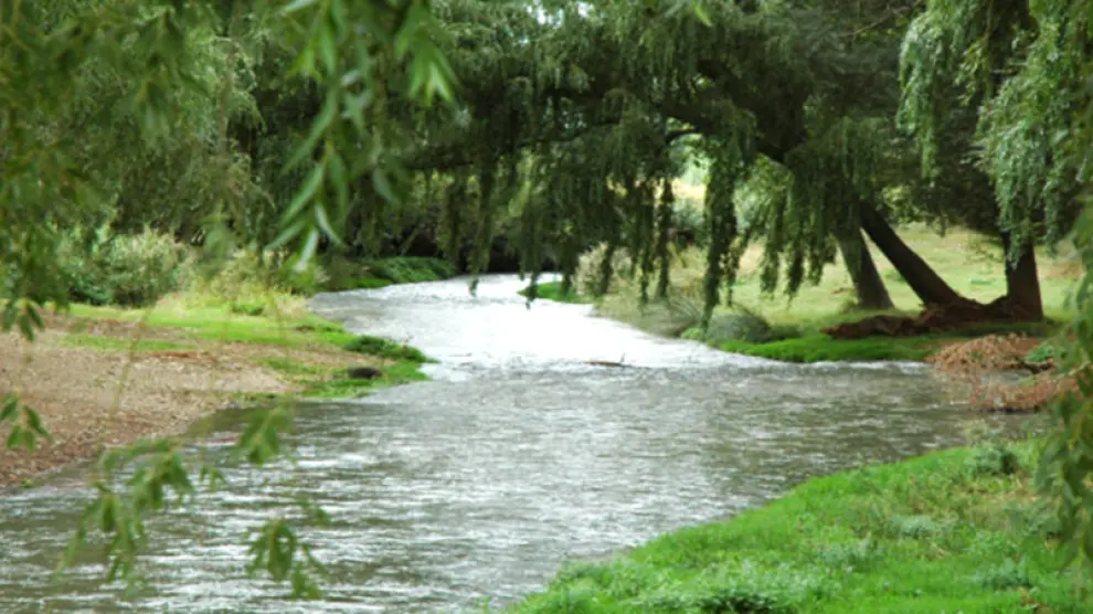 El río Jiloca, a su paso por Burbáguena, donde terminará la ruta.