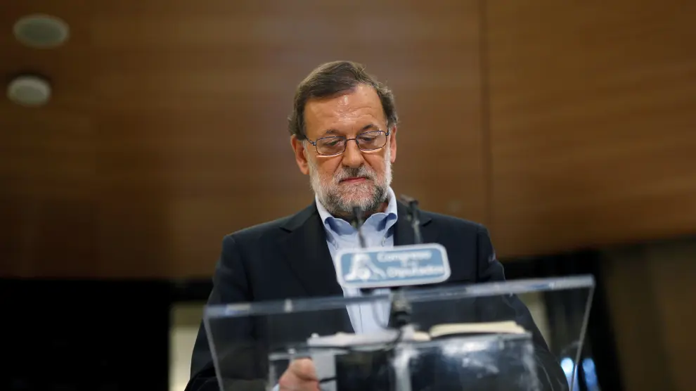 Rajoy, tras una de sus reuniones con Rivera.