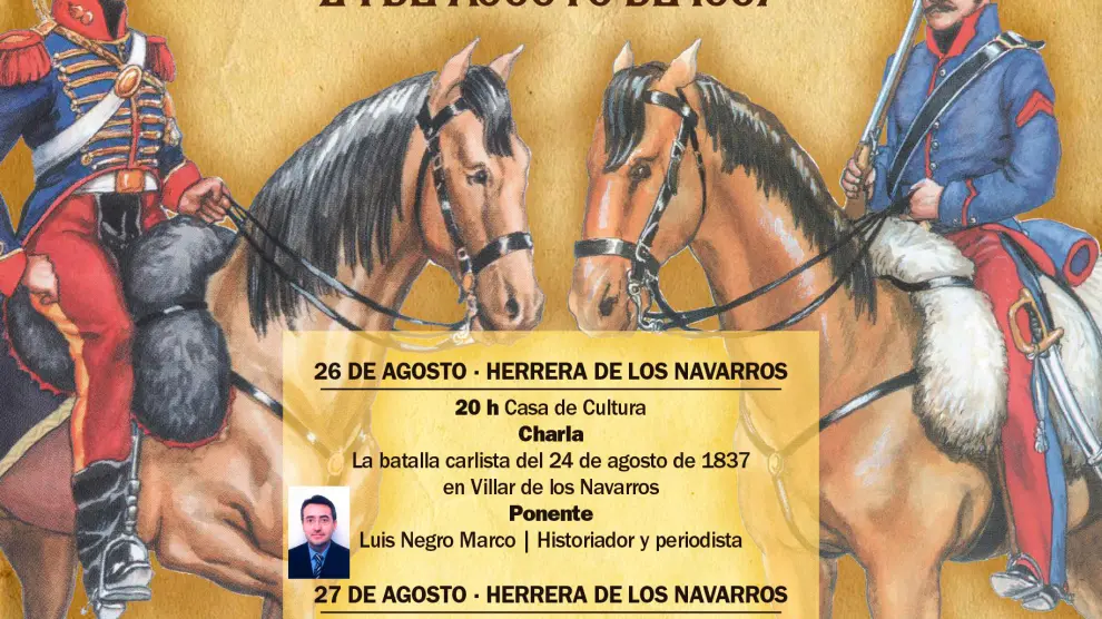 Cartel de los actos en Herrera de los Navarros por la conmemoración de la batalla del Villar.