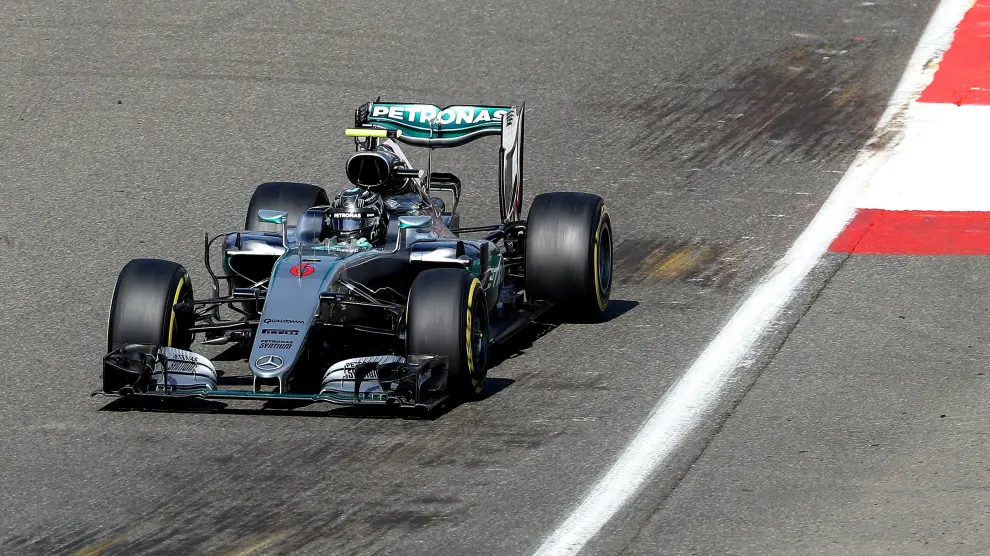 Rosberg en el circuito de Spa.