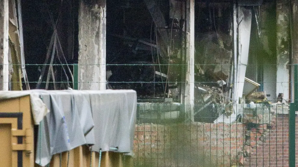 Destrozos causados por la explosión en un instituto de criminología en Bruselas