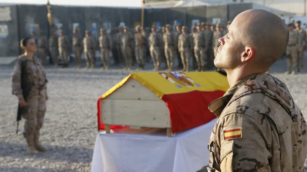 Ceremonia de despedida del militar fallecido en Iraq celebrada este viernes en Besmayah.