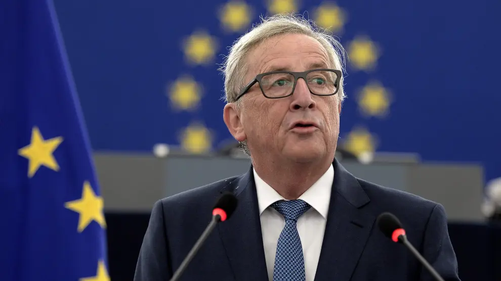 Juncker durante su discurso en el Parlamento Europeo de Estrasburgo.