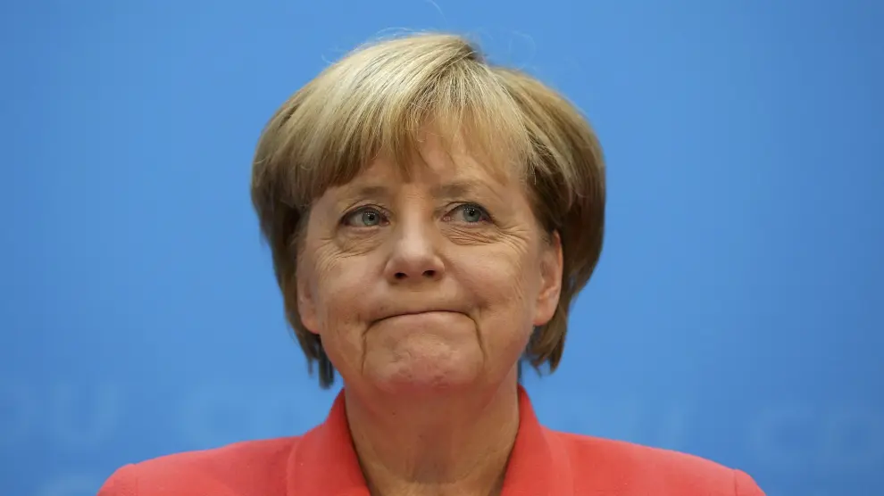 Angela Merkel durante una conferencia este lunes en Berlín.
