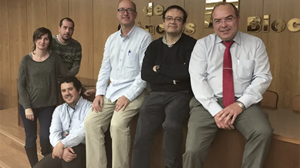 El equipo de investigadores, de izquierda a derecha: Libertat Abad, Antonio Pablo Pérez, Aitor Lopeandia, Javier Rodríguez, Antonio Miguel López y Sebastián Moreno.