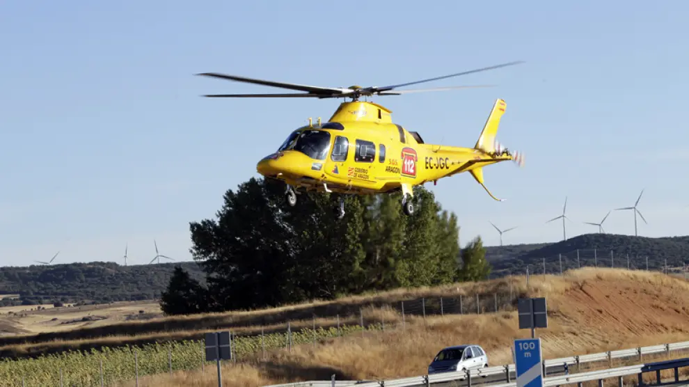 La mujer llegó sobre las 19:40 horas en helicóptero al hospital de Burgos
