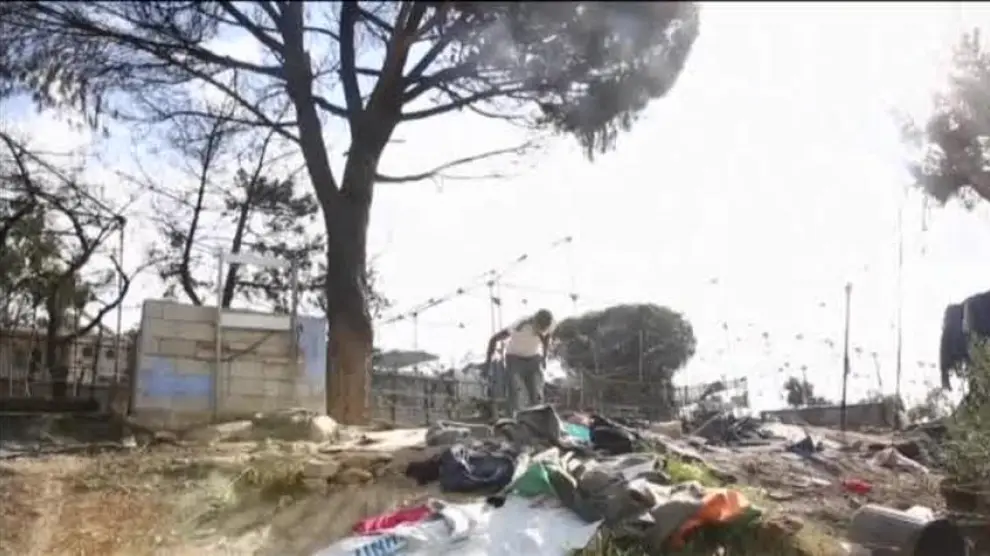 Incendio en centro de refugiados de Lesbos