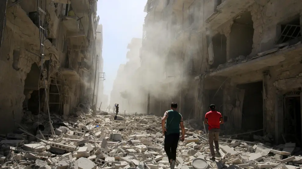 Alepo, una ciudad en ruinas tras los múltiples bombardeos.