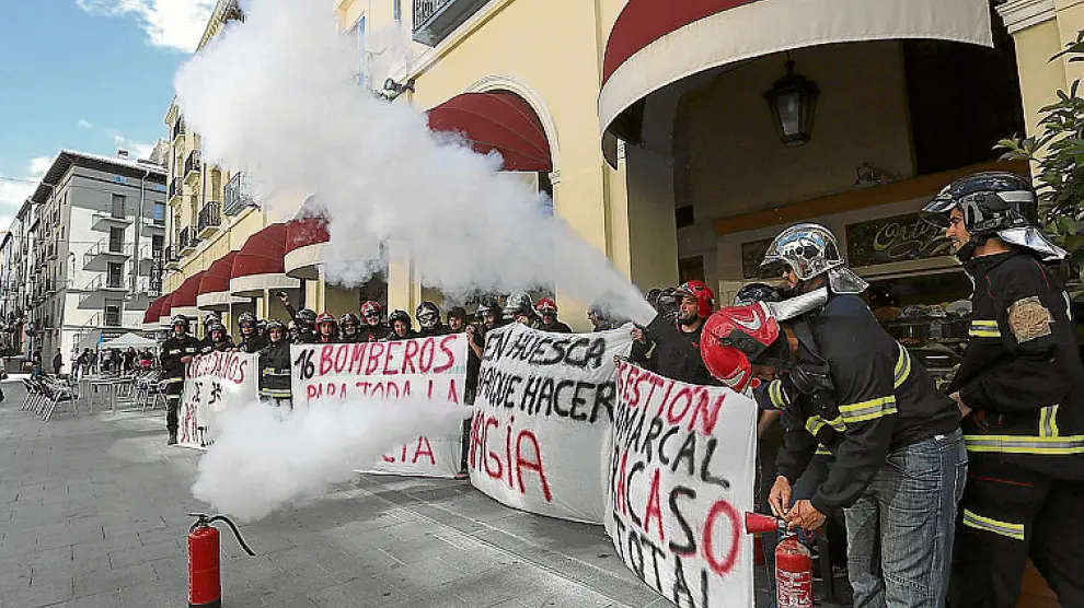 Primera protesta en junio en Huesca.