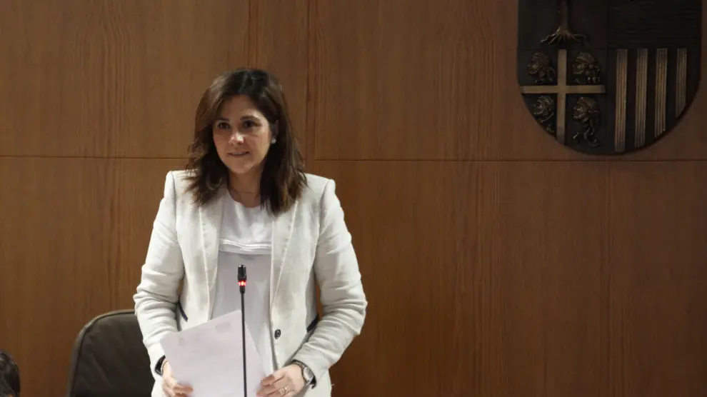 La diputada de Ciudadanos Susana Gaspar, en las Cortes de Aragón.