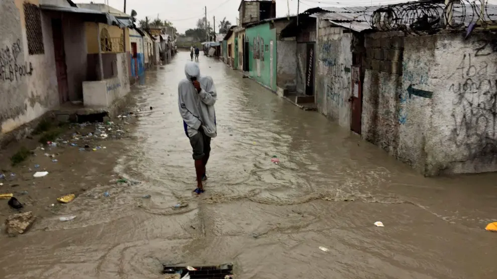 El huracán Matthew a su paso por Haití.