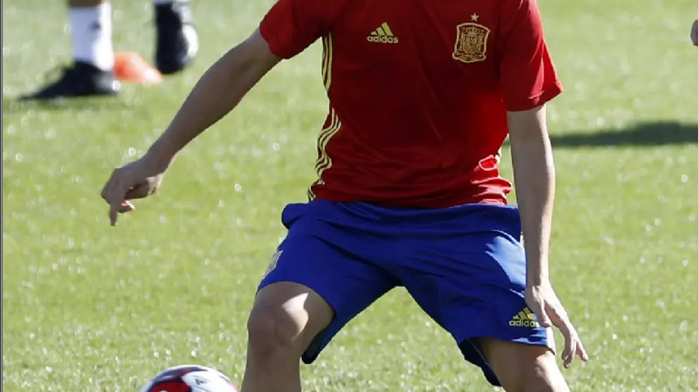 Ander Herrera entrena con la selección española