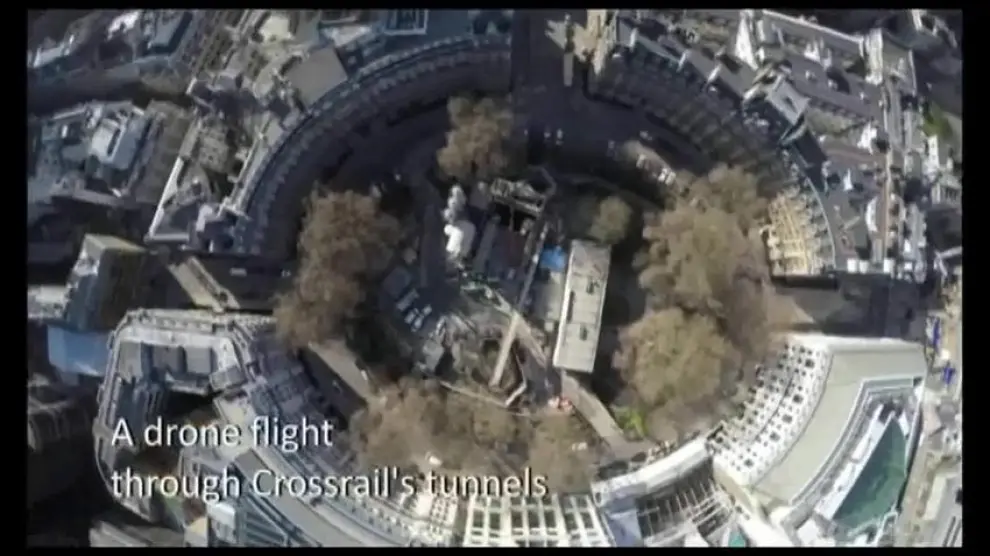 Dron sobrevuela el Crossrail de Londres