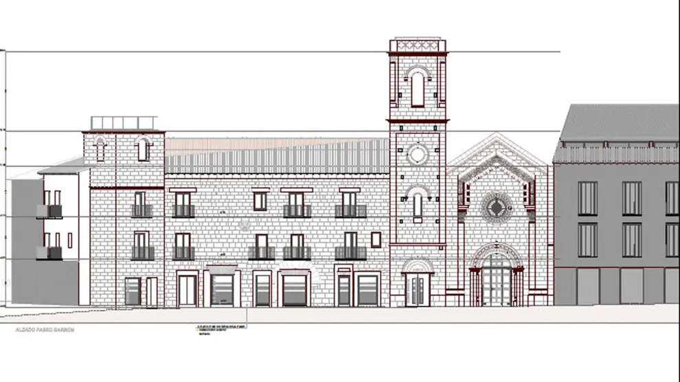 Trazado del nuevo Instituto Musical en tres edificios del casco viejo de Fraga.